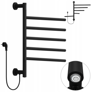 EBERG elektrický kúpeľňový radiátor 80 W 500 x 662 mm čierny